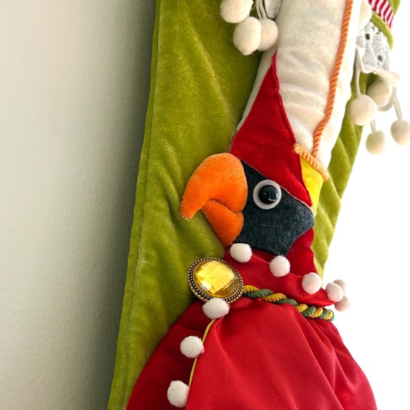 Patience Brewster Krinkles Cardinal Stocking - Picture 4 of 9
